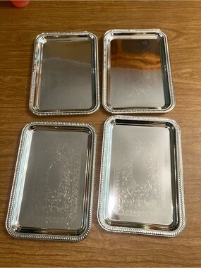 & Other Stories Silver Rectangular Serving Trays Set of 4